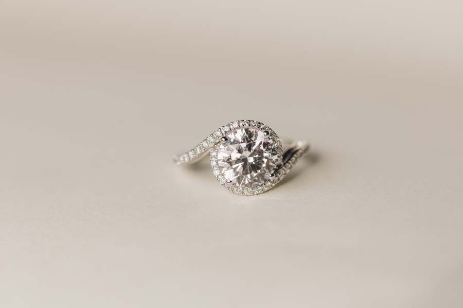 Round Halo Engagement Ring with 3.50 Carat TW of Lab Created Diamonds in 14kt White Gold