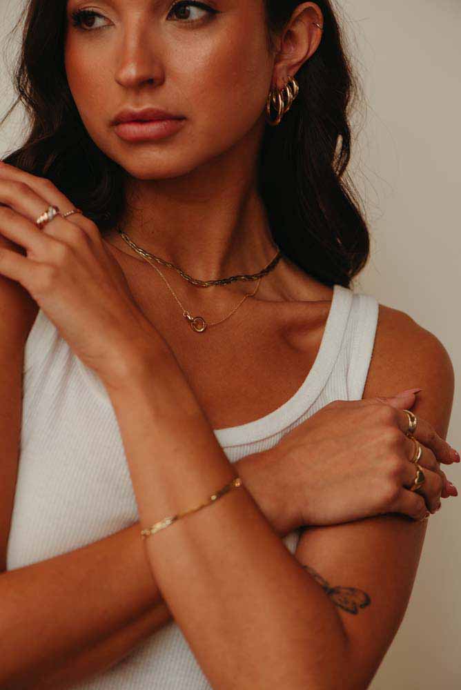 16"-18" Duo Necklace in 10kt Yellow Gold with Chain