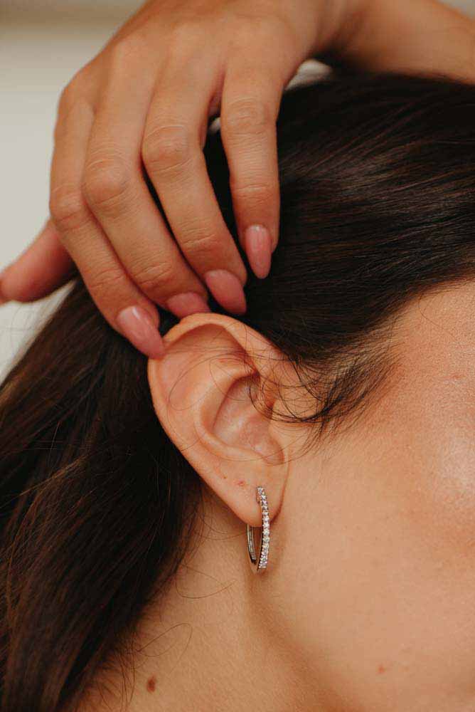 19MM Hoop Earrings with .50 Carat TW of Diamonds in 10kt White Gold