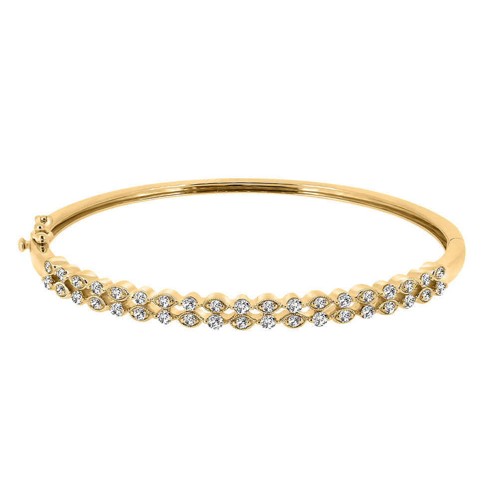 1.0 Carat TW Diamond Bangle in 10kt Yellow Gold