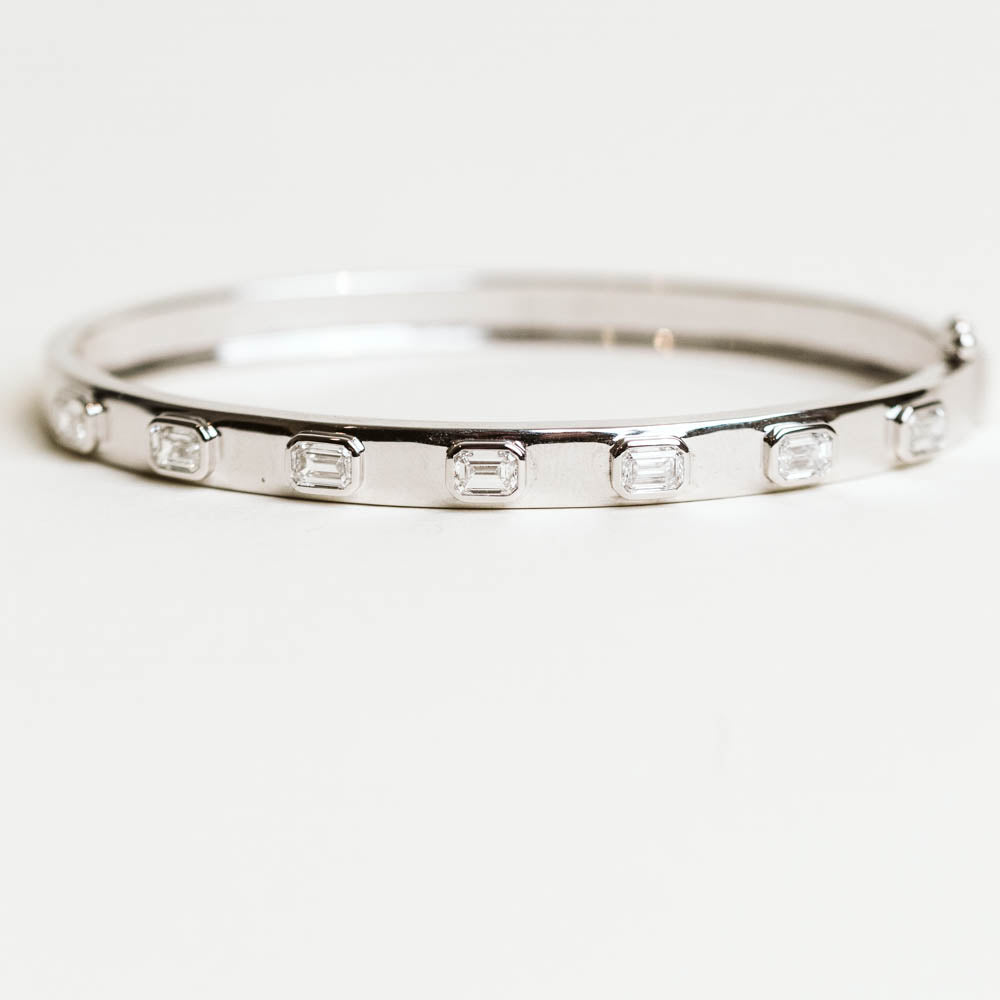 Diamond Bangle with 2.00 Carat TW of Lab Created Diamonds in 14KT White Gold