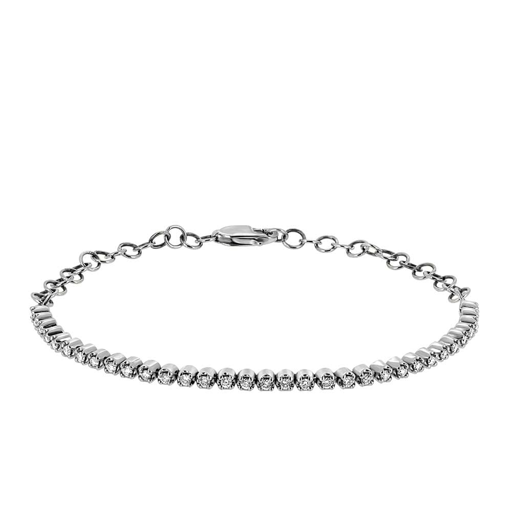 7" Classic Petite Tennis Bracelet with .50 Carat TW of Diamonds in 10kt White Gold