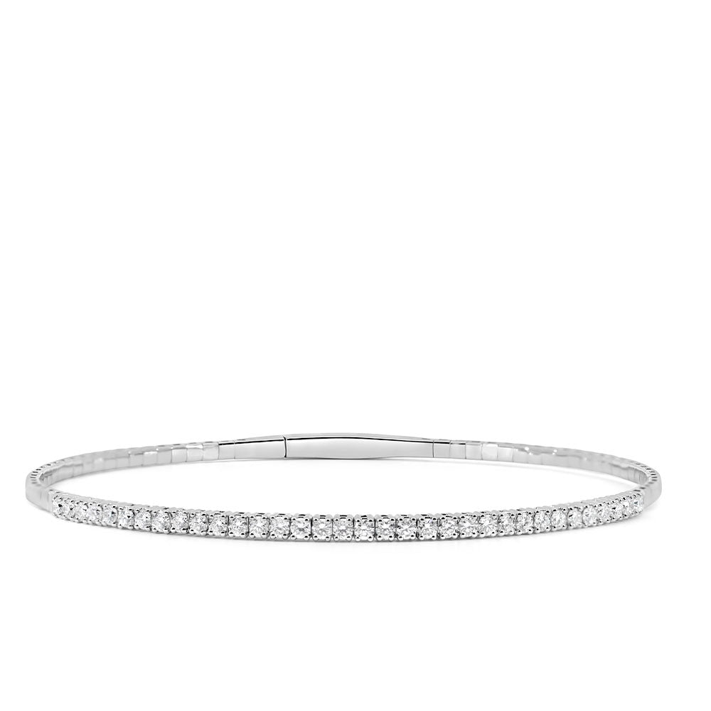 Bangle with 1.00 Carat TW of Lab Created Diamonds in 14kt White Gold