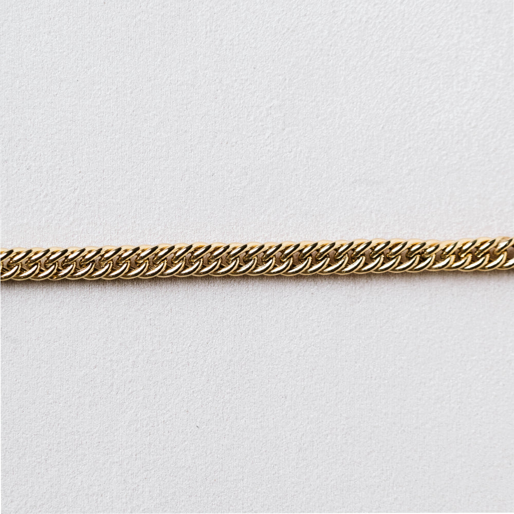 7.5" Hollow 5mm Curb Bracelet in 10KT Yellow Gold
