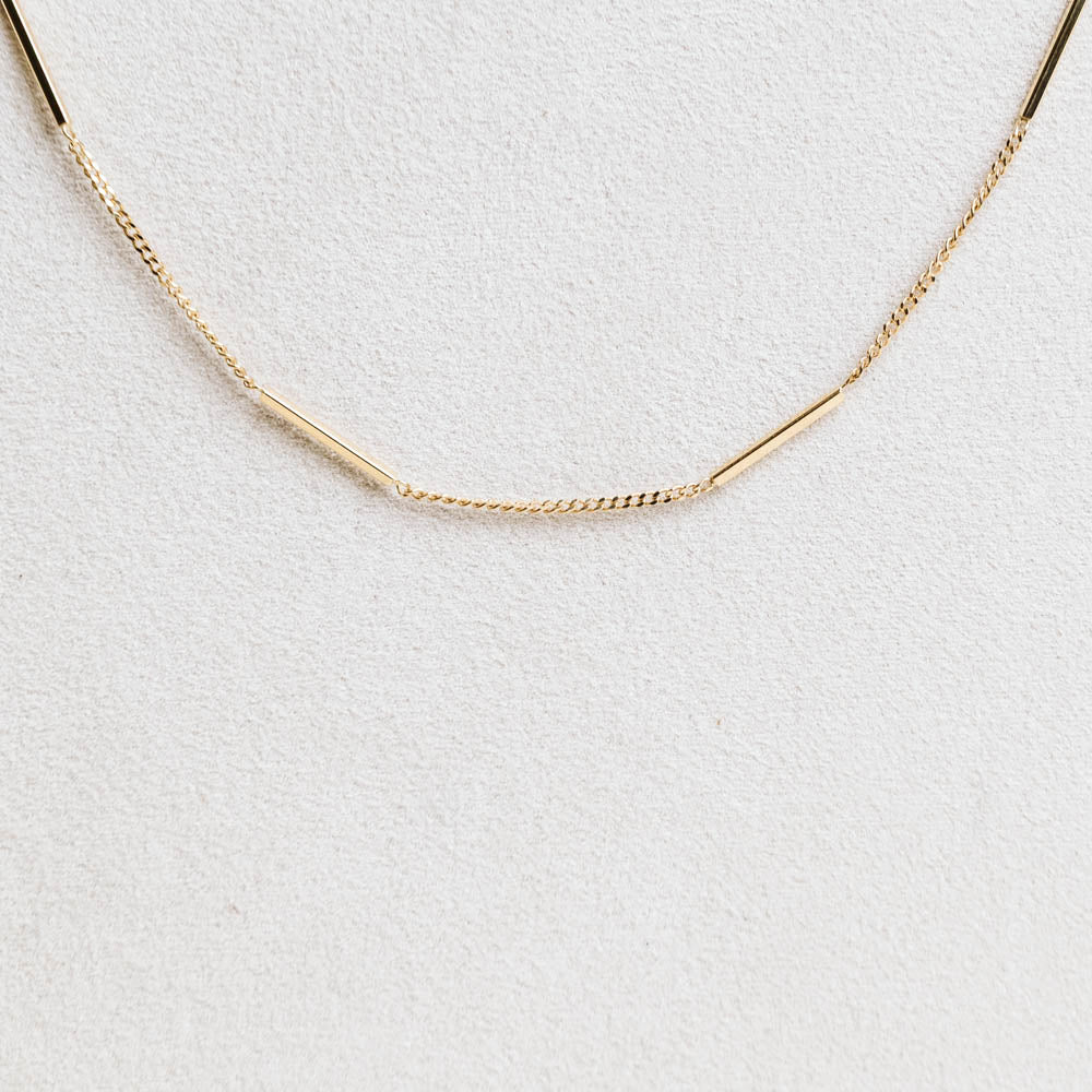 6"+1" Chain &amp; Bar Bracelet in 10KT Yellow Gold