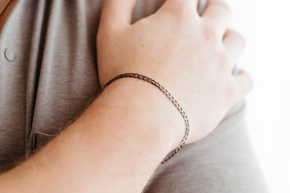 Mens Black Rhodium Bracelet