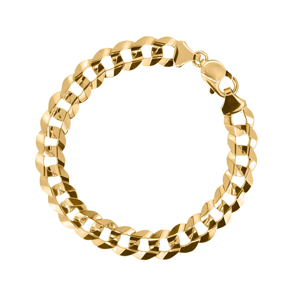 8" Concave Curb Bracelet in 10kt Yellow Gold