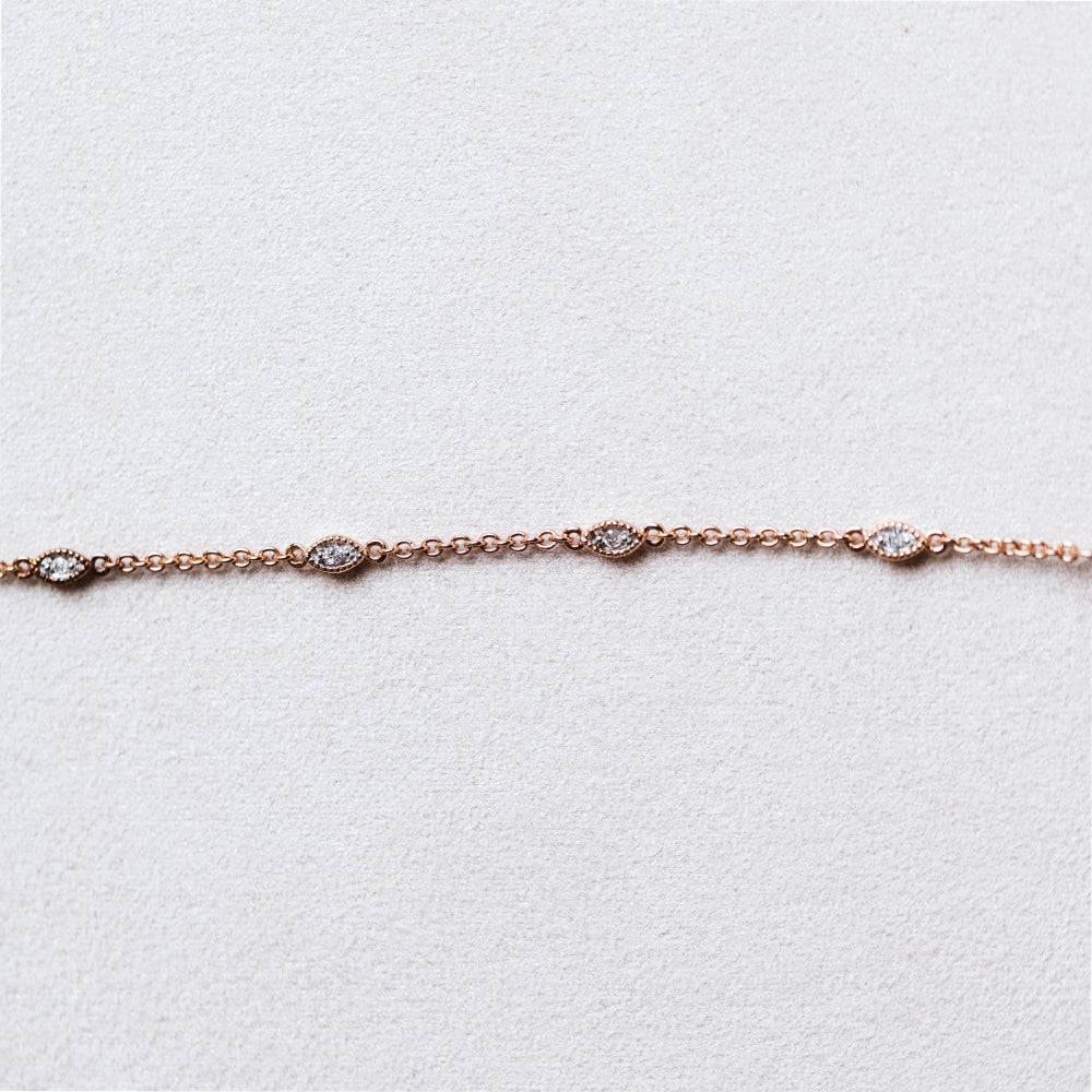 6.25" + 1" Bracelet with .05 Carat TW of Diamonds in Rose Tone Sterling Silver