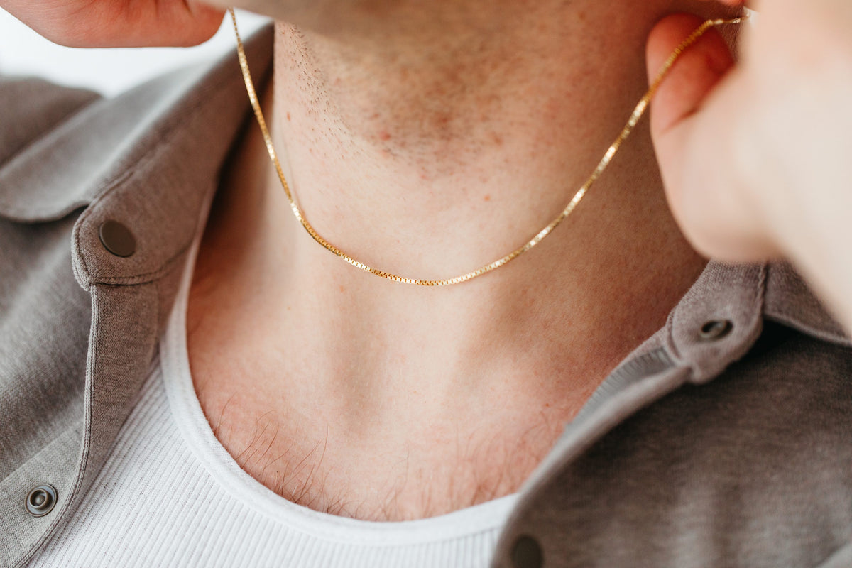Mens Gold Box Chain