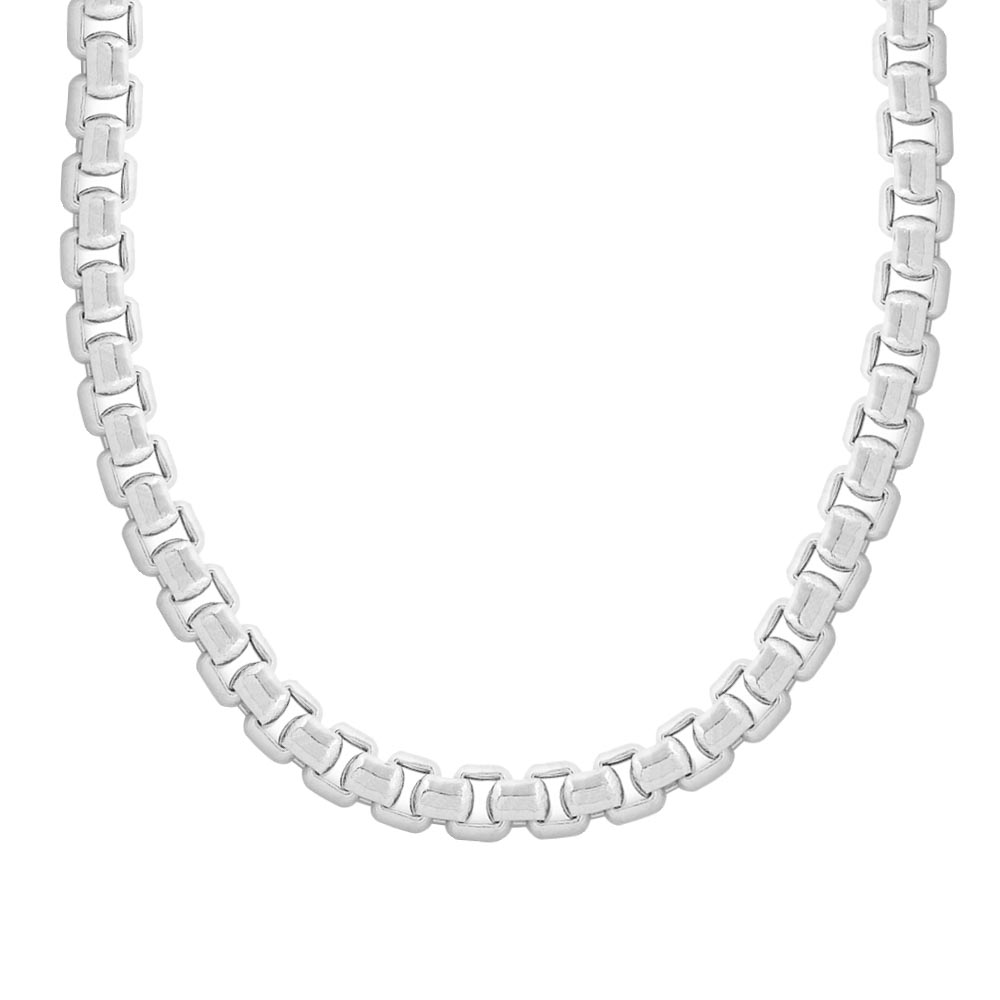 20" Rounded Box Chain in 10kt White Gold