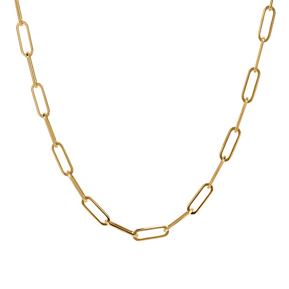 18" Layla Cable Link Paperclip Chain Necklace in 10kt Yellow Gold