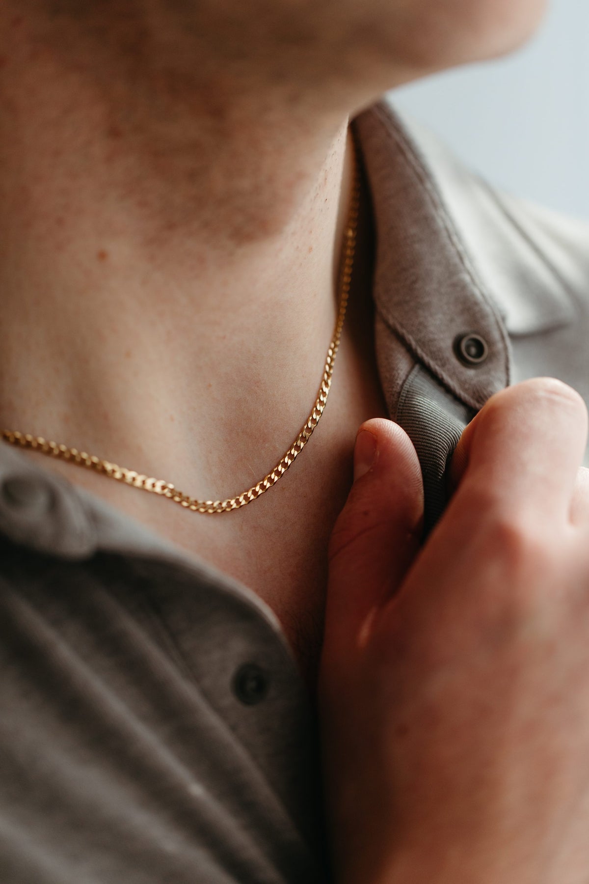 Mens Gold Curb Chain