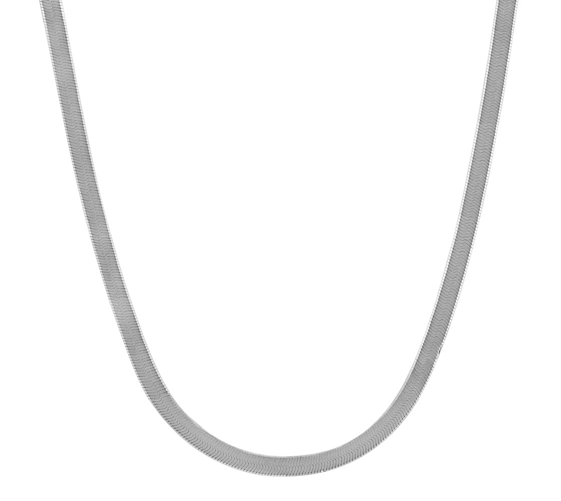 16"-18" 3MM Herringbone Chain in 10kt White Gold