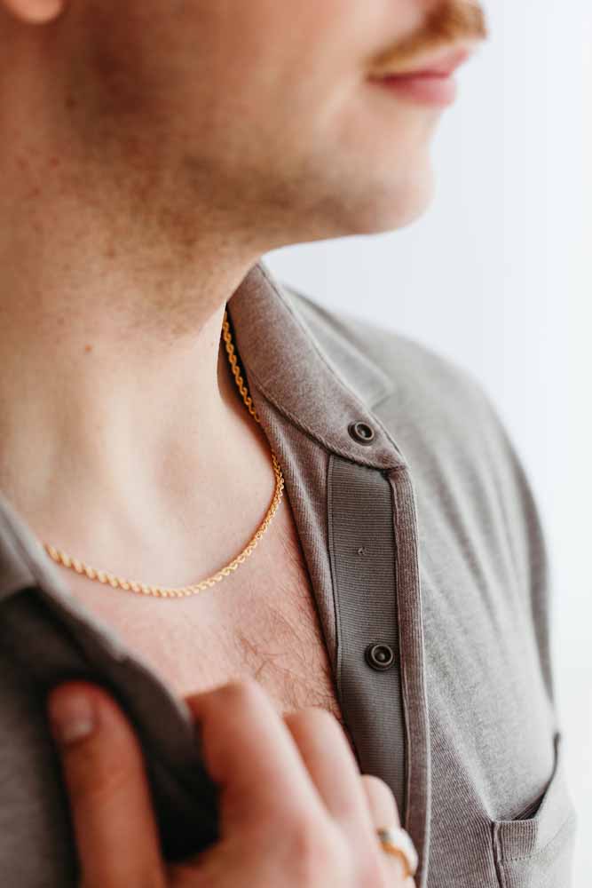 Gold 20 inch rope chain for men