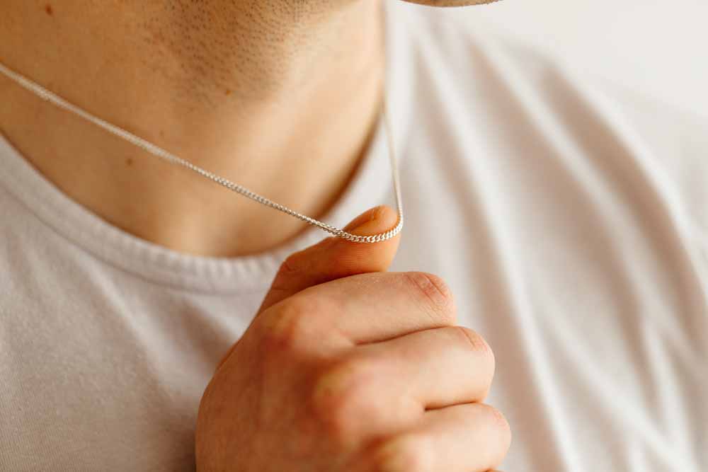 20" men's sterling silver curb chain