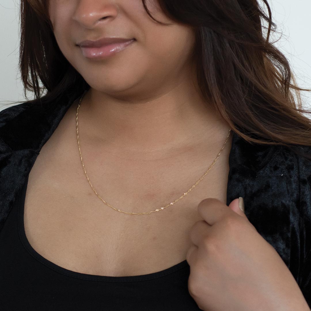 18"-20" Singapore Chain in 10kt Yellow Gold