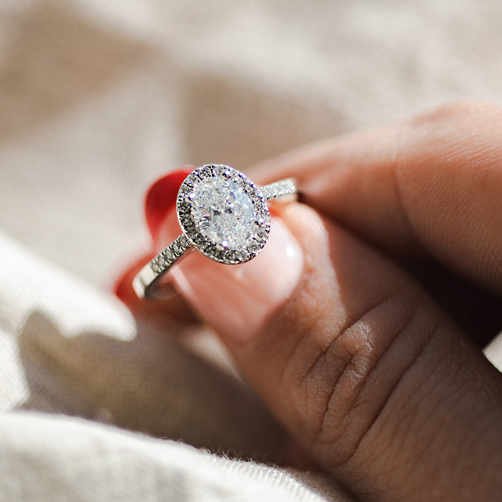 Engagement Ring with 1.25 Carat TW of Diamonds in 18kt White Gold