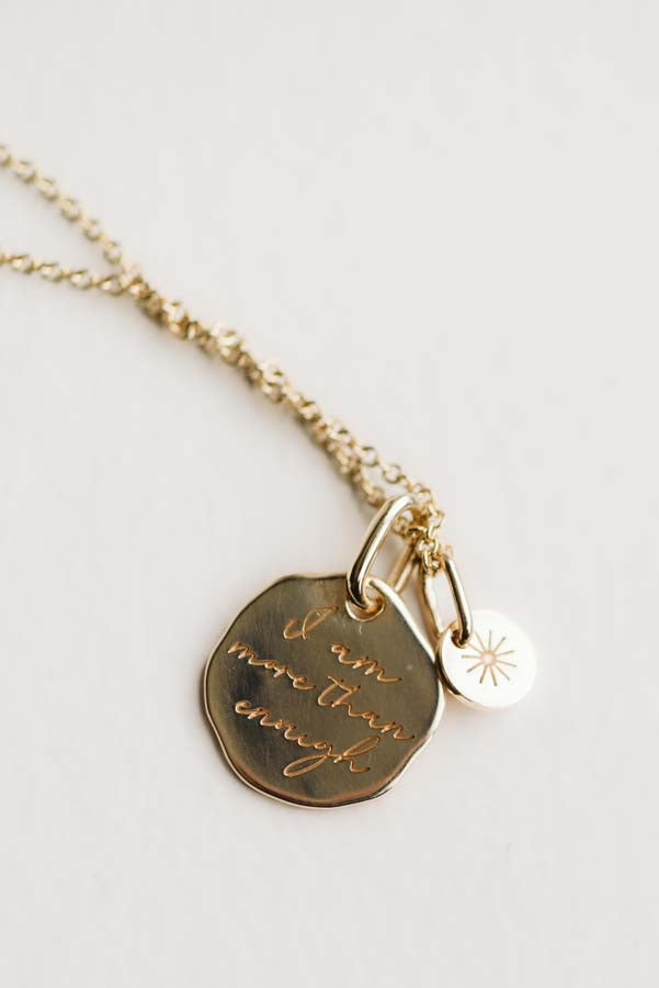 Cecilia Kissel x Paris 16+1" "I am More than Enough" pendant in Vermeil Gold Plated Sterling Silver with Chain
