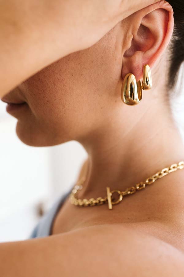 Hoop Earrings in Gold Plated Sterling Silver