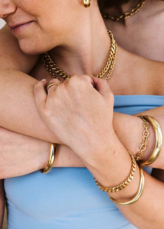Curb Bracelet in Gold Plated Sterling Silver