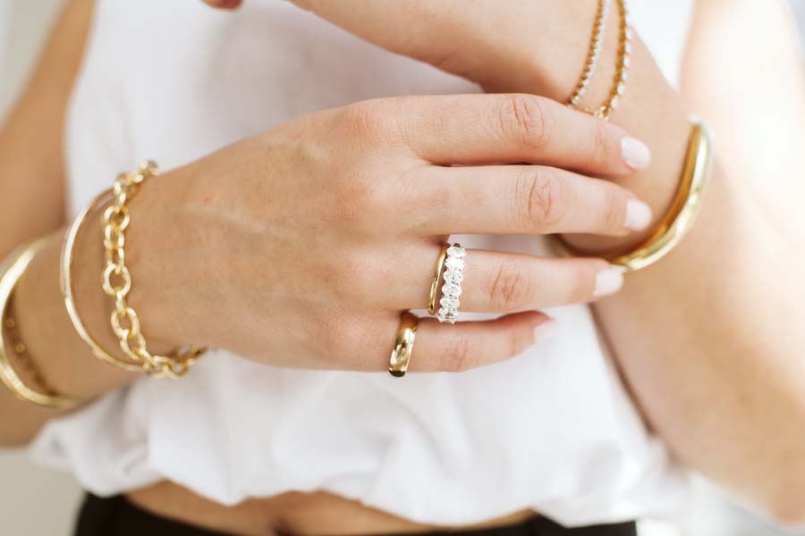 Ring with 1.75 Carat TW of Lab Created Diamonds in 14kt White Gold