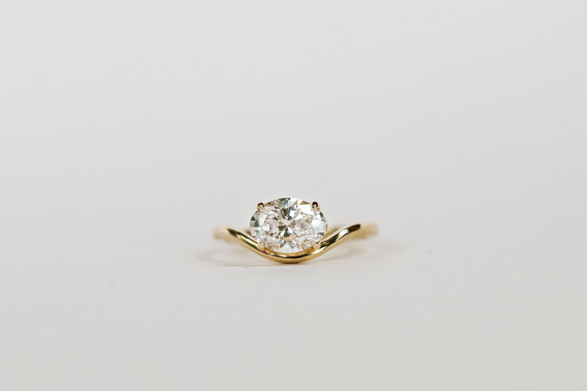 Solitaire Engagement Ring with 1.50 Carat Lab Created Diamond in 14kt Yellow Gold