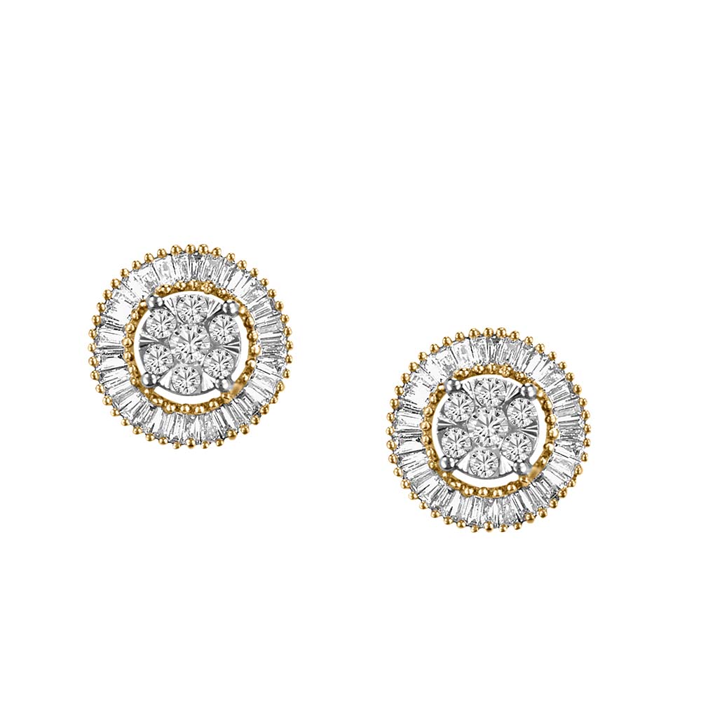 Circle Earrings with .50 Carat TW of Diamonds in 10kt Yellow Gold