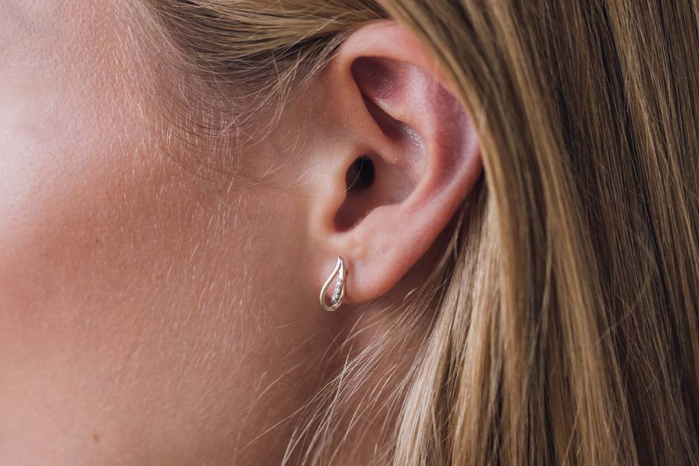 Earrings with 0.30 Carat TW of Diamonds in 10kt Yellow and White Gold