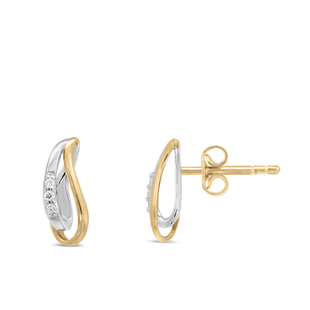 Earrings with 0.30 Carat TW of Diamonds in 10kt Yellow and White Gold
