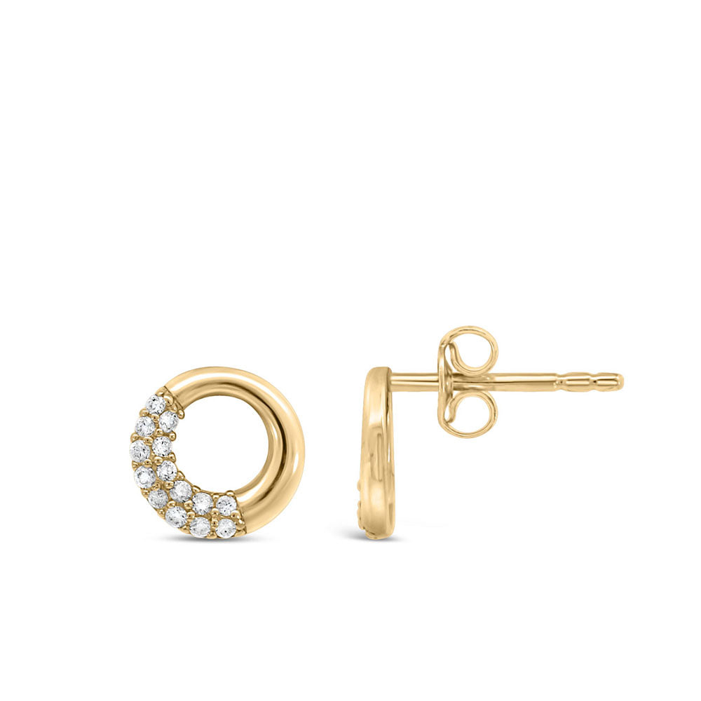 Circle Earrings with .14 Carat TW of Diamonds in 10kt Yellow Gold