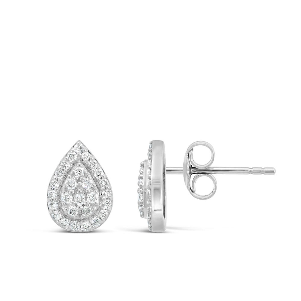 Earrings with .22 Carat TW of Diamonds in 14kt White Gold