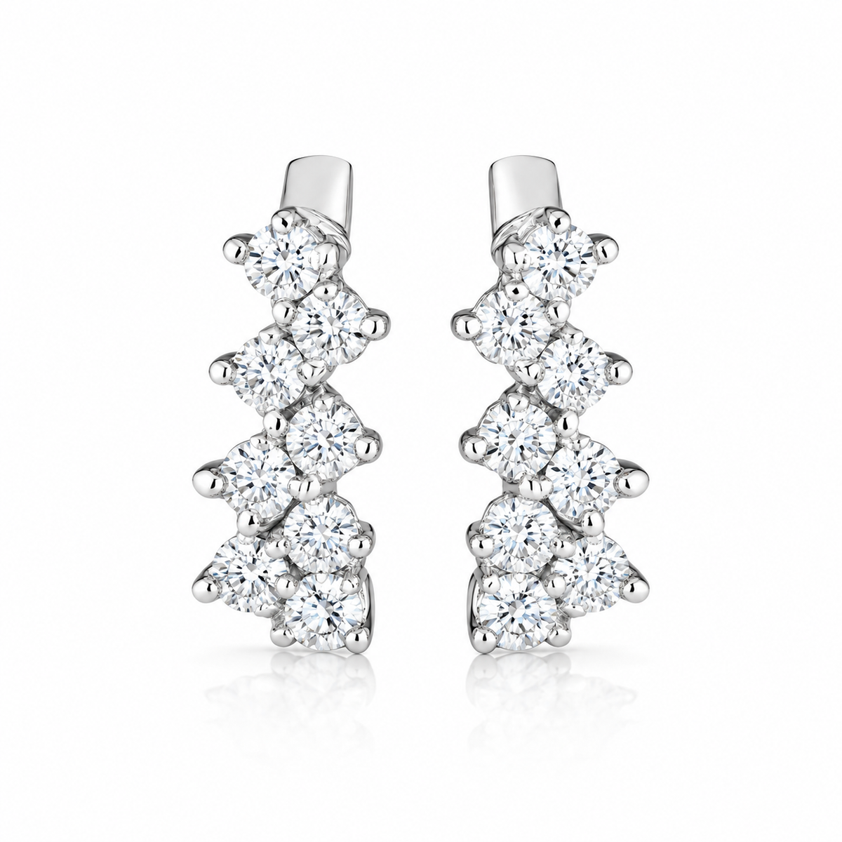 Diamond Huggie Earrings with 0.50 Carat TW in 10kt White Gold