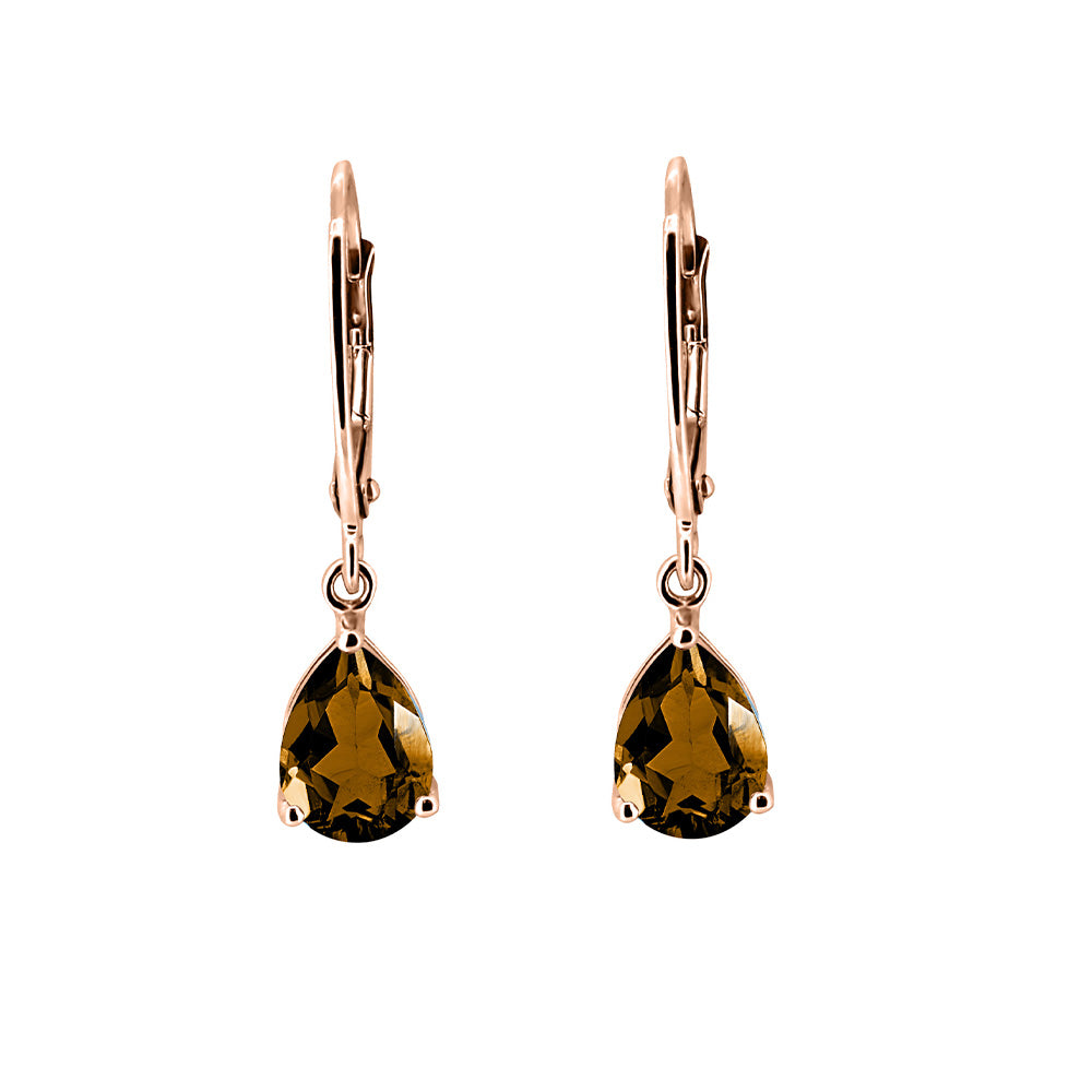 Ivy Earrings with Smoky Quartz in 10kt Rose Gold