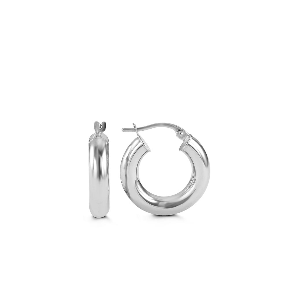 Hailey Weightless 17MM Hoop Earrings in 10kt White Gold