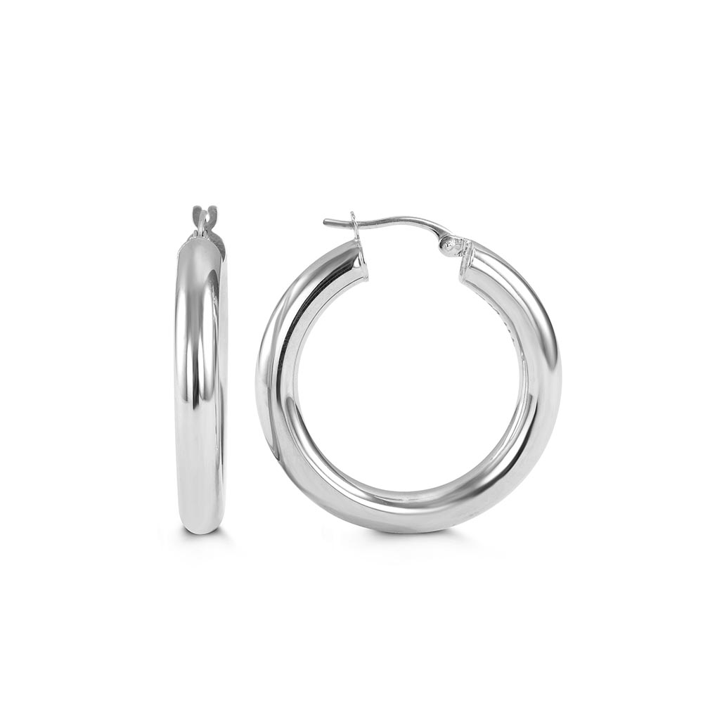 Hailey Weightless 27MM Hoop Earrings in 10kt White Gold