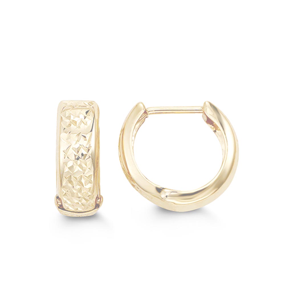 12MM Huggies Hoop Earrings in 10kt Yellow Gold