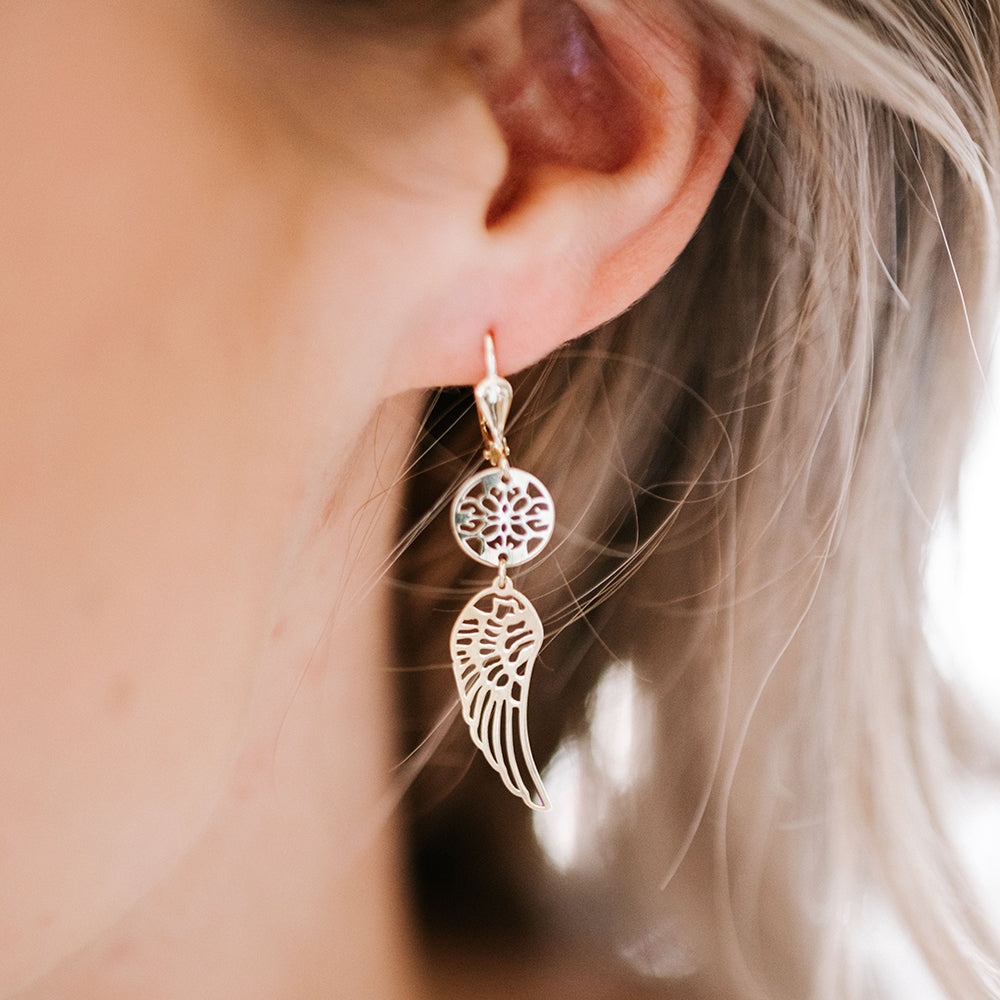 Wing Earrings in 10kt Yellow Gold