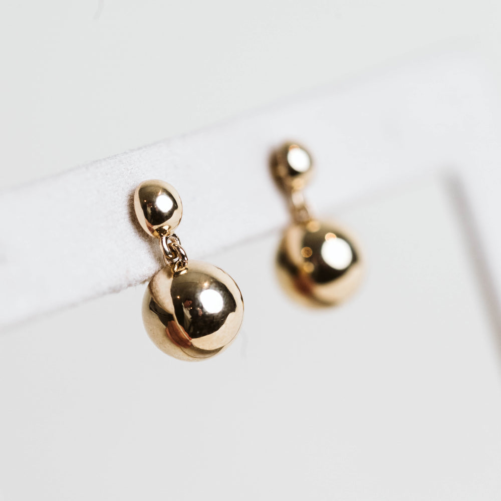 Ball Earrings in 10KT Yellow Gold