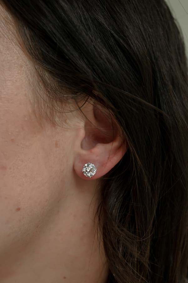 Earrings with 4.00 Carat TW of Lab Created Diamonds in 14kt White Gold
