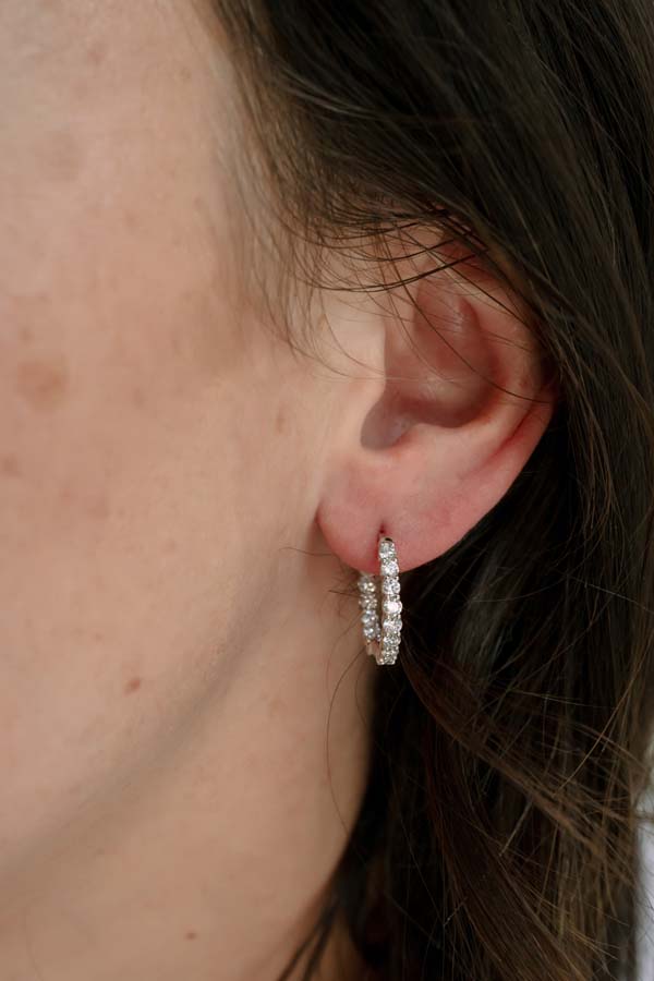 Earrings with 1.00 Carat TW of Lab Created Diamonds in 14kt White Gold