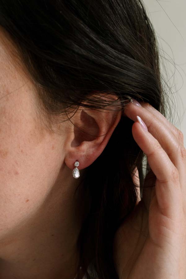 Earrings with 1.00 Carat TW of Lab Created Diamonds in 14kt White Gold