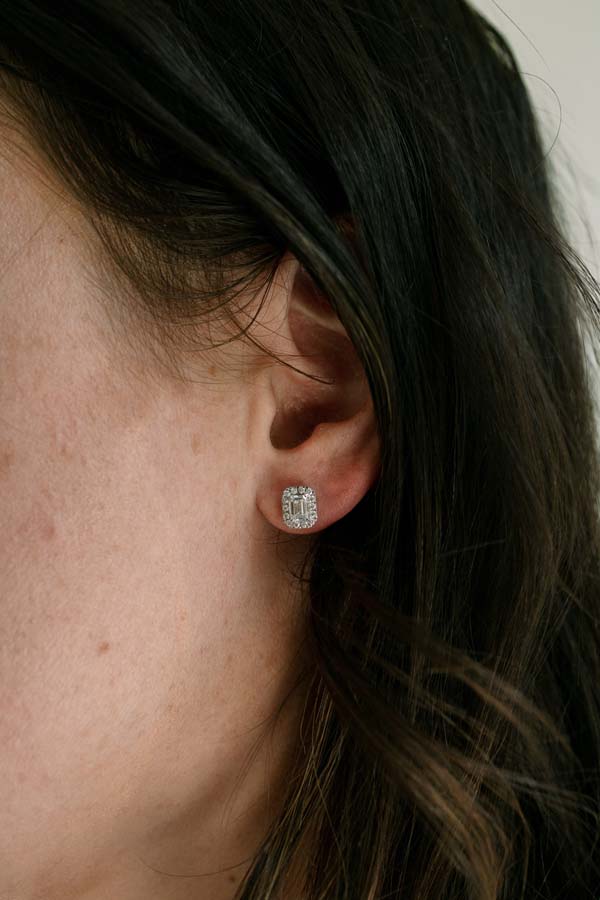 Earrings with 1.00 Carat TW of Lab Created Diamonds in 14kt White Gold