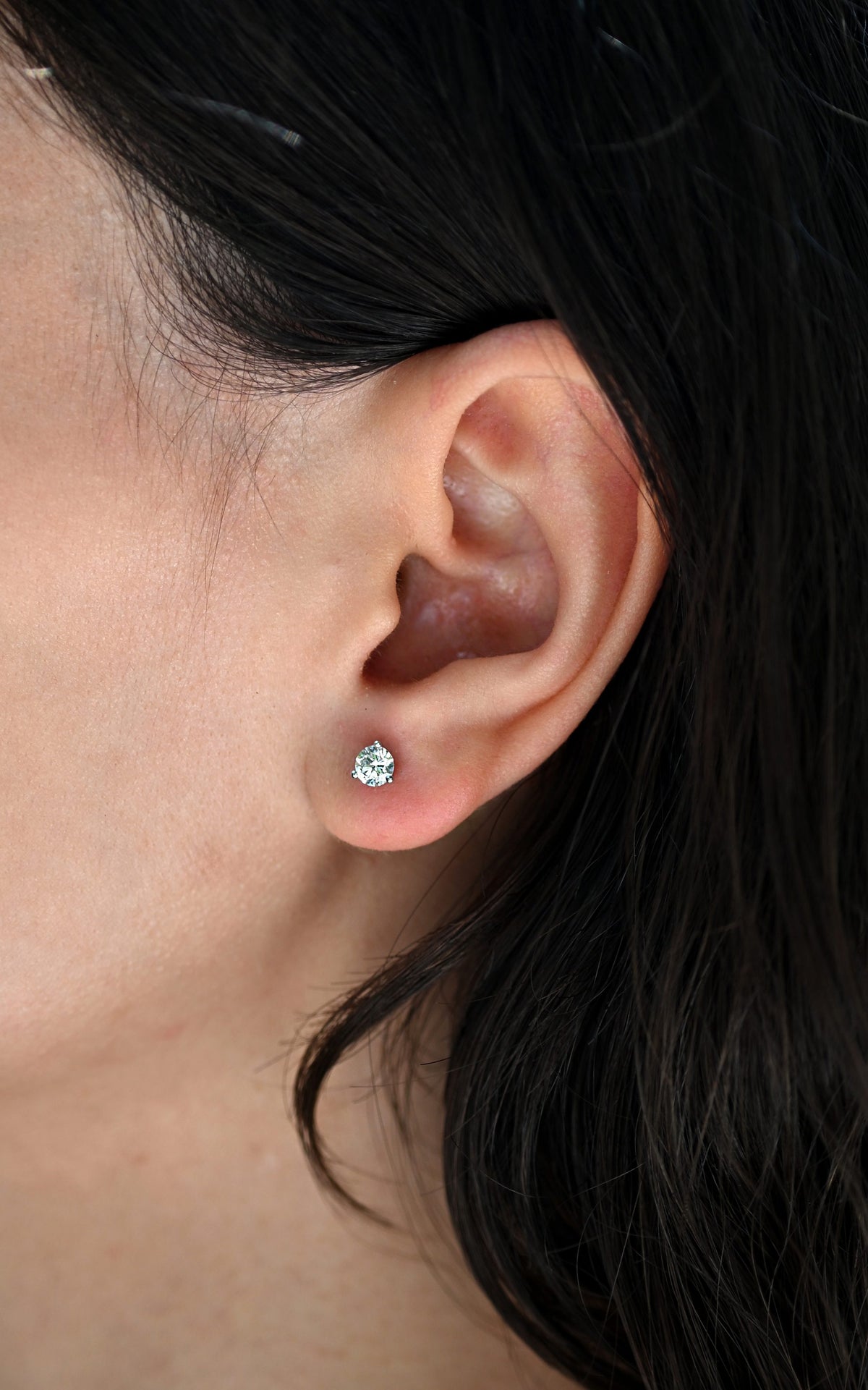 Round Martini Stud Earrings with .50 Carat TW of Lab Created Diamonds in 10kt White Gold