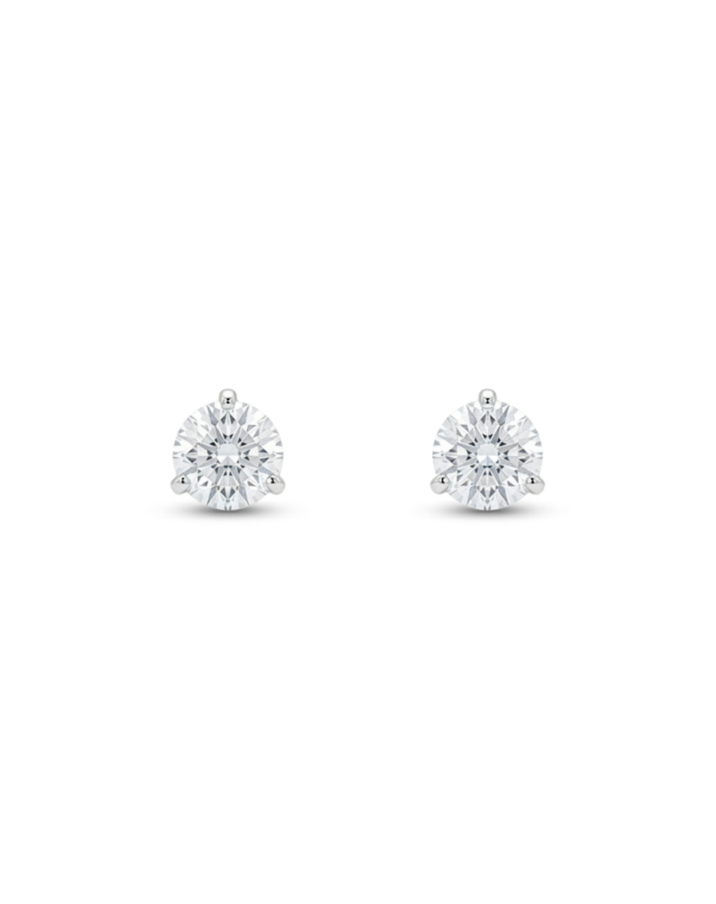 Round Martini Stud Earrings with .50 Carat TW of Lab Created Diamonds in 10kt White Gold