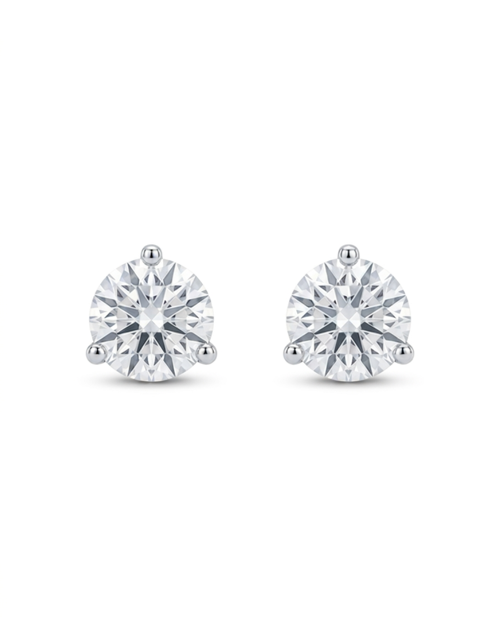 Round Martini Stud Earrings with 2.00 Carat TW of Lab Created Diamonds in 10kt White Gold