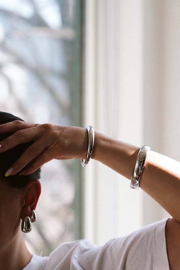 4-10MM Alina Dome Bangle in Sterling Silver