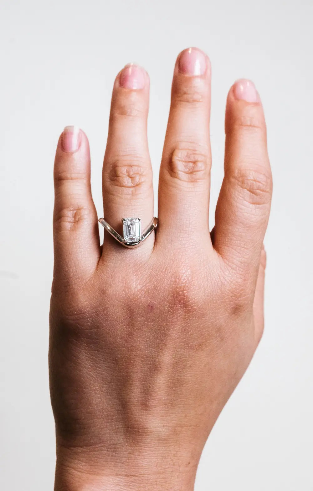 Emerald Cut Engagement Ring with 1.50 Carat Lab Created Diamond in 14KT White Gold
