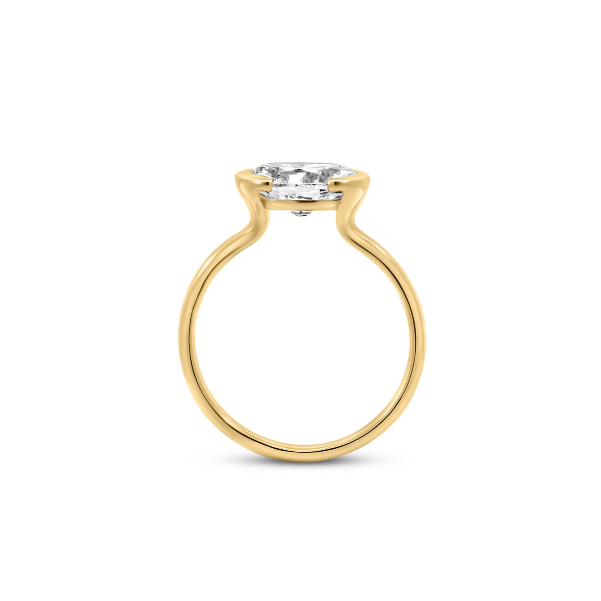 Engagement Ring with 1.50 Carat Lab-grown in 14kt Yellow Gold