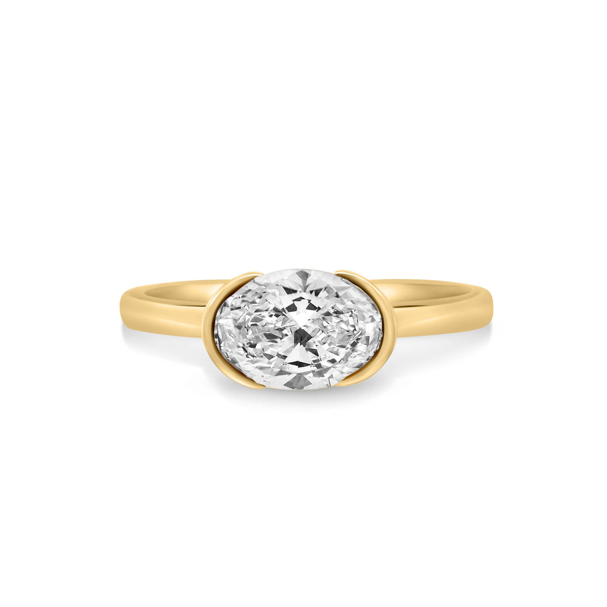 Engagement Ring with 1.50 Carat Lab-grown in 14kt Yellow Gold