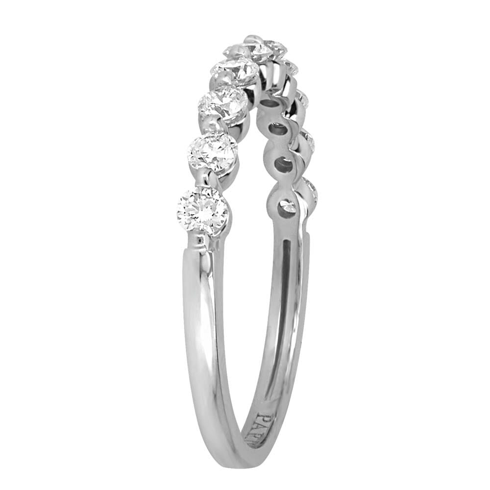 Eternal Shared Prong Wedding Band with .50 Carat Round Brilliant Diamonds in 18kt White Gold